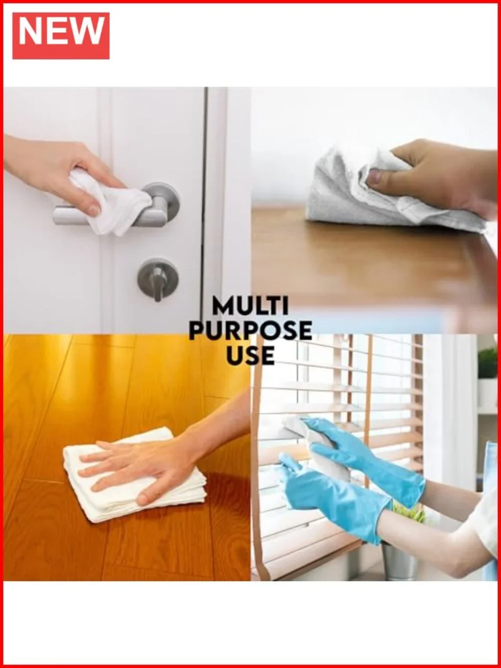 100% Cotton Terry Cleaning Cloths 50 Pack 12x12 Reusable Multipurpose Towels
